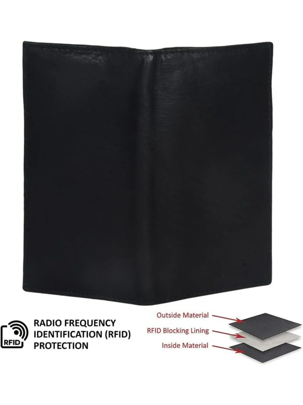Genuine Leather Long Bifold Wallet for Men | 6 Card Slots, ID Window, Cash